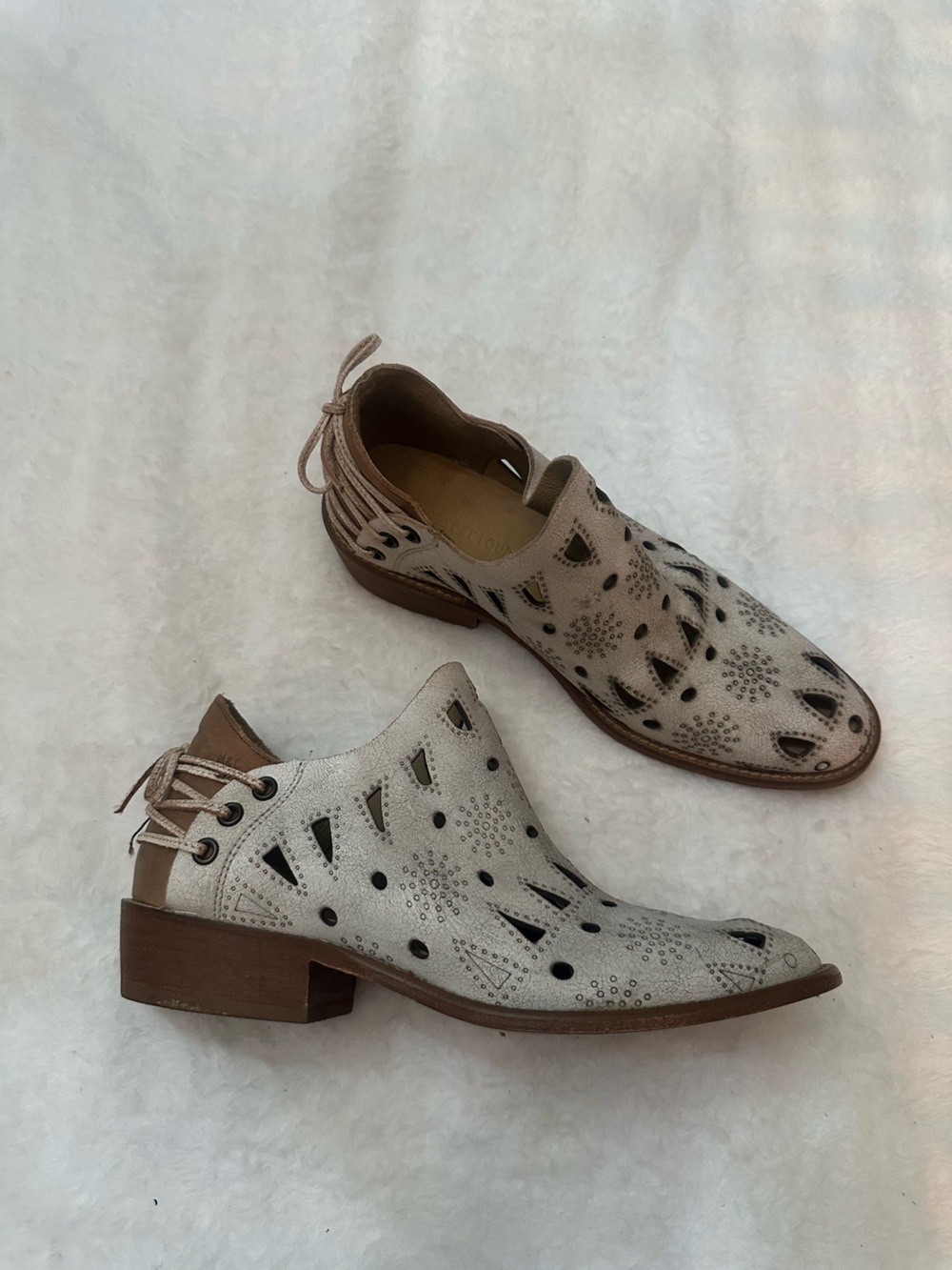 Musse & Cloud x Anthropologie Coolise Distressed Leather Ankle Booties 9 - Picture 4 of 11